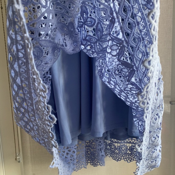 Powder Blue Lace Maxi Dress - Picture 4 of 8